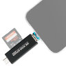 Картридер USB 3.0 + Type-C + Lightning OTG для SD и MicroSD карт памяти (чёрный)