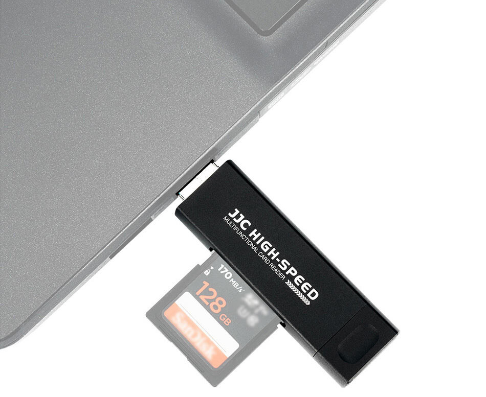 Картридер USB 3.0 + Type-C + Lightning OTG для SD и MicroSD карт памяти (чёрный)