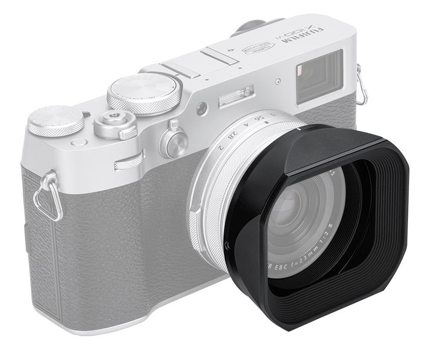 Квадратная бленда для Fujifilm X100VI, X100V, X100F с адаптером на 49 мм (чёрная)