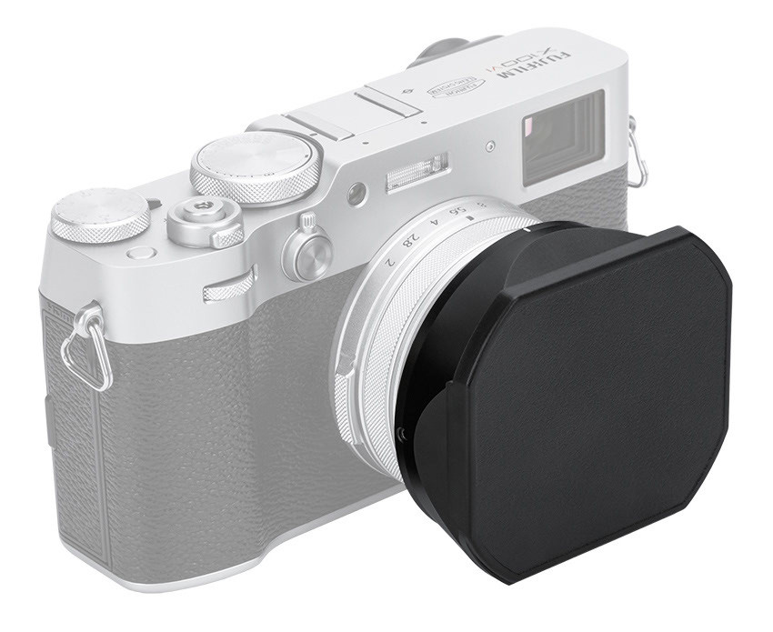 Квадратная бленда для Fujifilm X100VI, X100V, X100F с адаптером на 49 мм (чёрная)