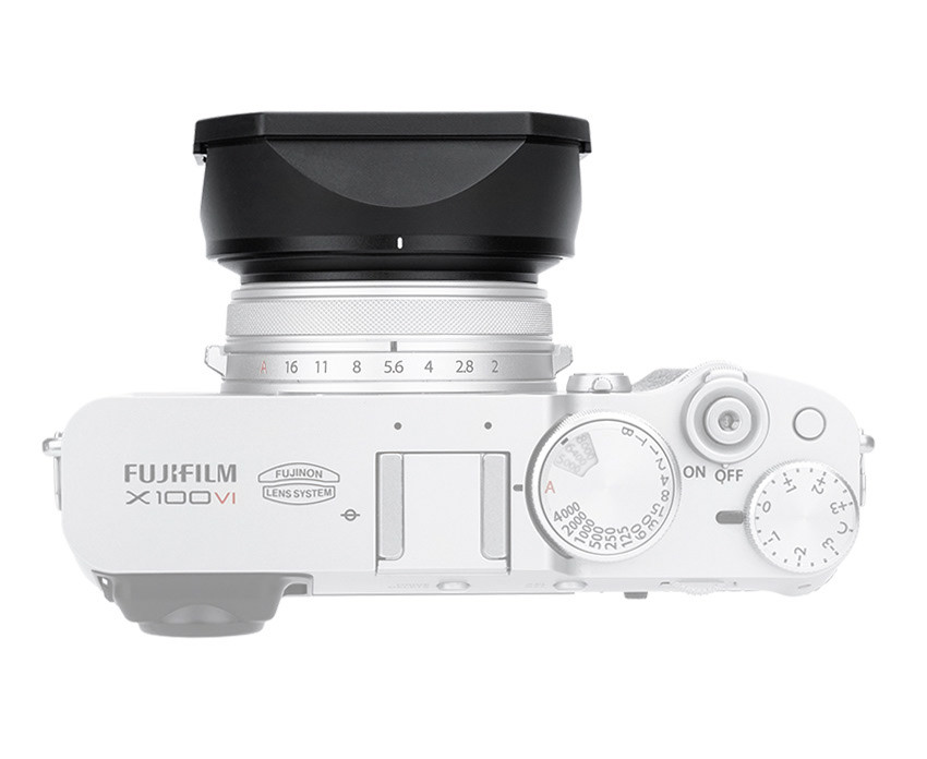 Квадратная бленда для Fujifilm X100VI, X100V, X100F с адаптером на 49 мм (чёрная)