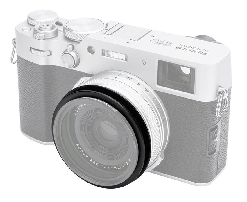 Квадратная бленда для Fujifilm X100VI, X100V, X100F с адаптером на 49 мм (чёрная)