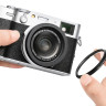 Квадратная бленда для Fujifilm X100VI, X100V, X100F с адаптером на 49 мм (чёрная)