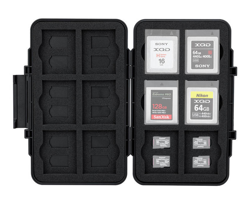 Защитный бокс на 12 CFexpress Type B / XQD и 24 microSD карт памяти