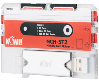 Компактный футляр для карт памяти SD и microSD дизайн под аудиокассету с OTG картридером (красный)