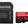 Карта памяти microSDHC UHS-I U3 Sandisk Extreme PRO 32 Гб, 100 МБ/с, Class 10 V30 A1