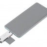 Компактный футляр для карт памяти SD и microSD дизайн под аудиокассету с OTG картридером (серый)