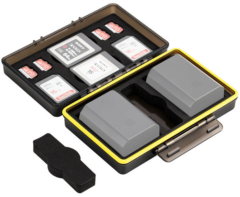 Защитный бокс для двух аккумуляторов и карт памяти SD / MicroSD / XQD Card
