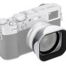 Квадратная бленда для Fujifilm X100VI, X100V, X100F с адаптером на 49 мм (серебристая)