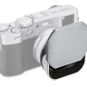 Квадратная бленда для Fujifilm X100VI, X100V, X100F с адаптером на 49 мм (серебристая)