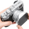 Квадратная бленда для Fujifilm X100VI, X100V, X100F с адаптером на 49 мм (серебристая)