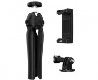 Мини штатив-рукоятка с шаровой головой и креплениями для смартфона и GoPro